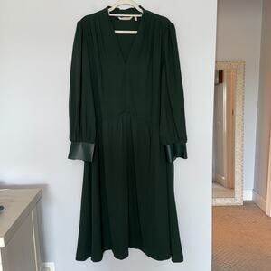 Soft Surroundings Katrina Green Dress Plus Size 22W A Line V Neck Formal Career
